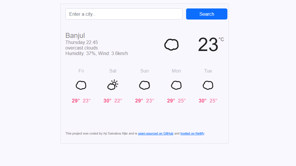 weather app preview